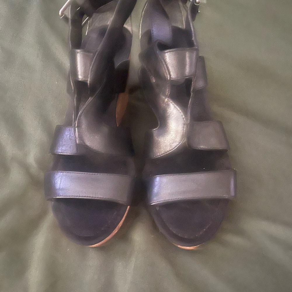 Nine West Black Strappy Heels
